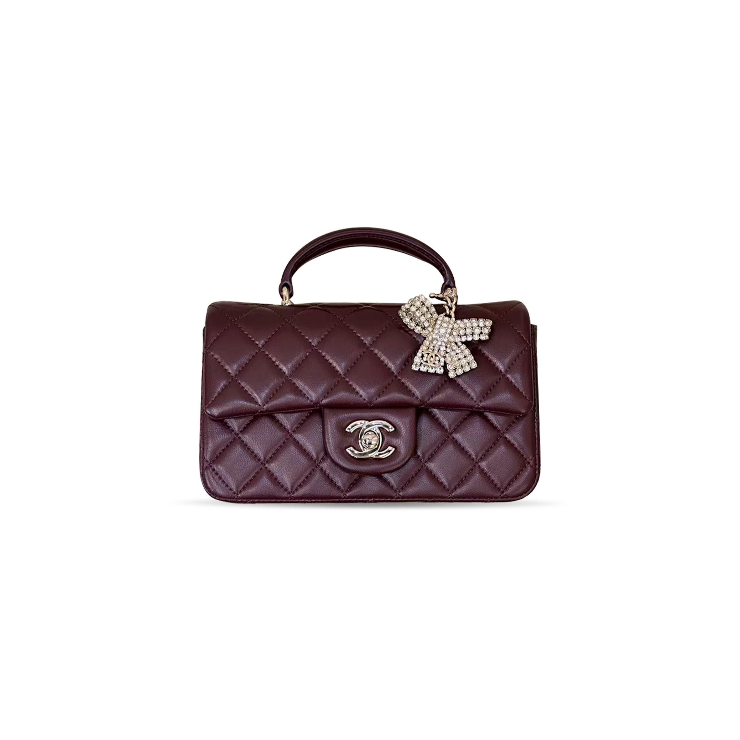 CHANEL MINI CLASSIC HANDBAG WITH TOP HANDLE AS2431 (20*12*6cm)